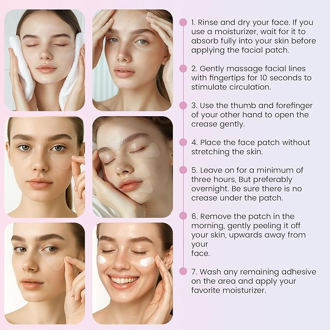 New Anti Facial Wrinkle Patches: Anti Wrinkle Patches Overnight - Smile Line Pathces - Facial Wrinkle Patche for Forehead, Smile Line, Under Eye 144 Pcs (1 Count (Pack of 144), Unscented)-VivaGrace Women