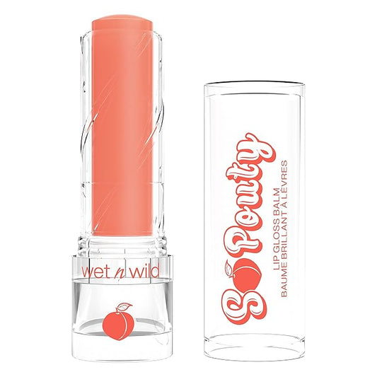 wet n wild Perfect Pout So Pouty Shine Tinted Lip Balm Peach Flavored, Hyaluronic Acid, Vegan Collagen, Moisturizing For Dry Lip Care, Pink-VivaGrace Women