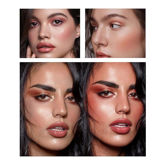 12 Colors Blush Palette,Highlighter Blush Powder Makeup,Long-Wearing,Smudge Proof,Natural-Looking,Blendable Cruelty-Free Matte Finish,Contour and Highlight Blush Palette Face Cosmetics Makeup-VivaGrace Women