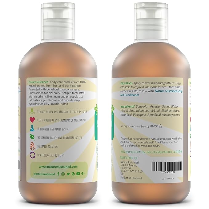 Natural Shampoo for Dry Hair & Scalp - Organic, Raw & Wildcrafted with Probiotics, Hypoallergenic & Sulfate Free Hydrating Shampoo for Dryness, Frizz, Breakage, Itchiness, Thinning - Gallon, Original-VivaGrace Women