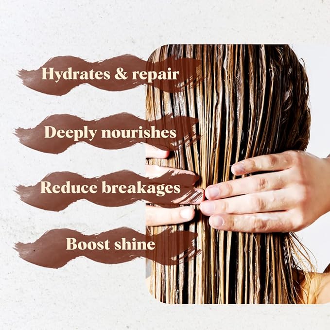 Organic Coconut Hair Mask for Hair Growth and Volume, Moisturizing and Deep Conditioning Mask For Dry Damaged Hair, Hair Tchicking Treatment Cream Mask, Fights Breakages and Split Ends-VivaGrace Women