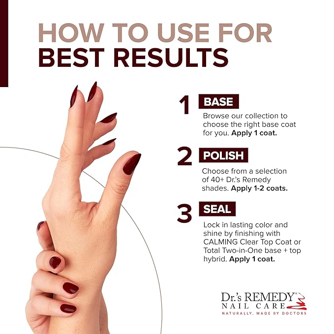 Dr’s Remedy Enriched Nail Polish: Non Toxic, All Natural, and Organic - Doctor Formulated: Strengthens, Restores, Heals, and Protects '24-Free' - SASSY Scarlet