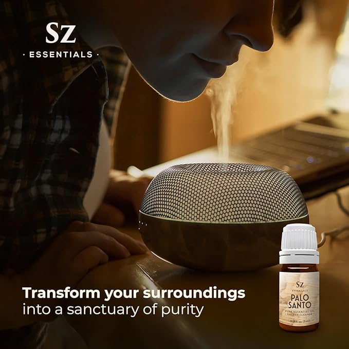 Palo Santo Essential Oil – 100% Pure – Ethically Sourced from Peru – Sacred Oil for Ritual Use, Spiritual Cleansing & Energy Clearing – Bursera graveolens – Vegan – 0.17 fl oz (5mL)-VivaGrace Women