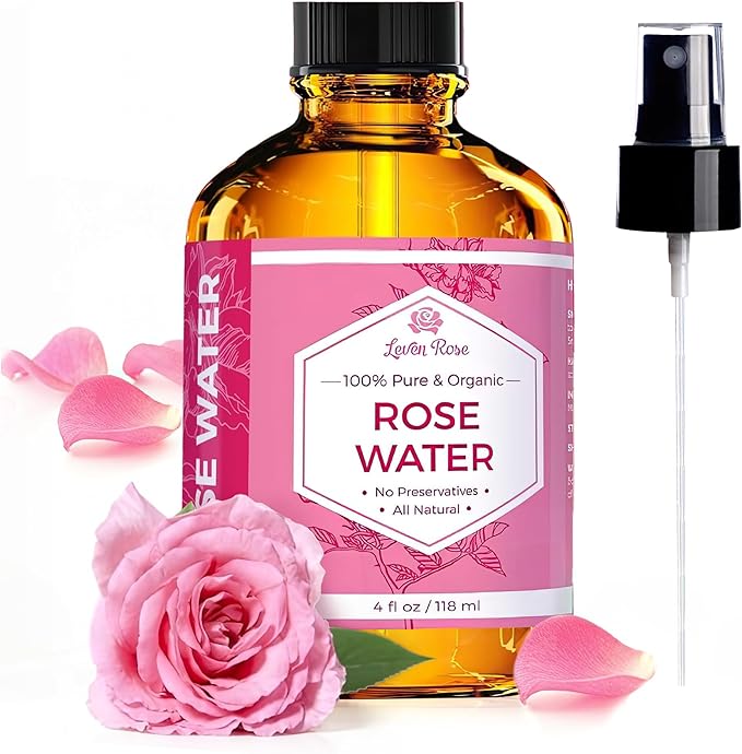 Rose Water Spray for Face by Leven Rose - Pure Natural Moroccan Rosewater Hydrosol Face Spray - Organic Rose Water for Hair 4 oz-VivaGrace Women