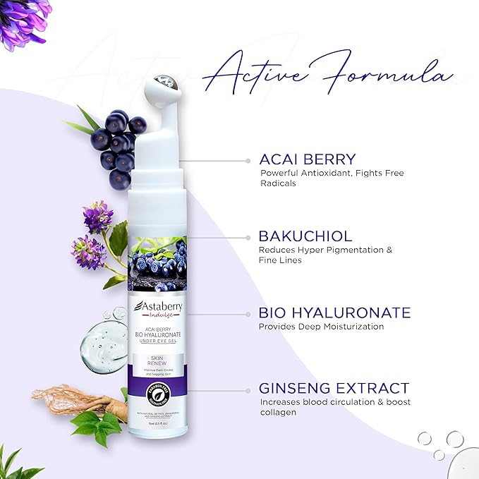 Acai Berry Under Eye Cream For Dark Circles And Puffiness – Hyaluronic Acid, & Retinol Repairs Fine Lines, Wrinkles & Bags Under Eye Area-VivaGrace Women