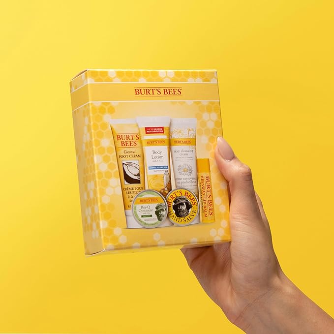 Burt's Bees Back to School Gifts Ideas, 6 College Dorm Products, Timeless Minis Set – Beeswax Lip Balm, Coconut Foot Cream, Milk & Honey Body Lotion, Deep Cleansing Cream, Res-Q Ointment & Hand Salve-VivaGrace Women