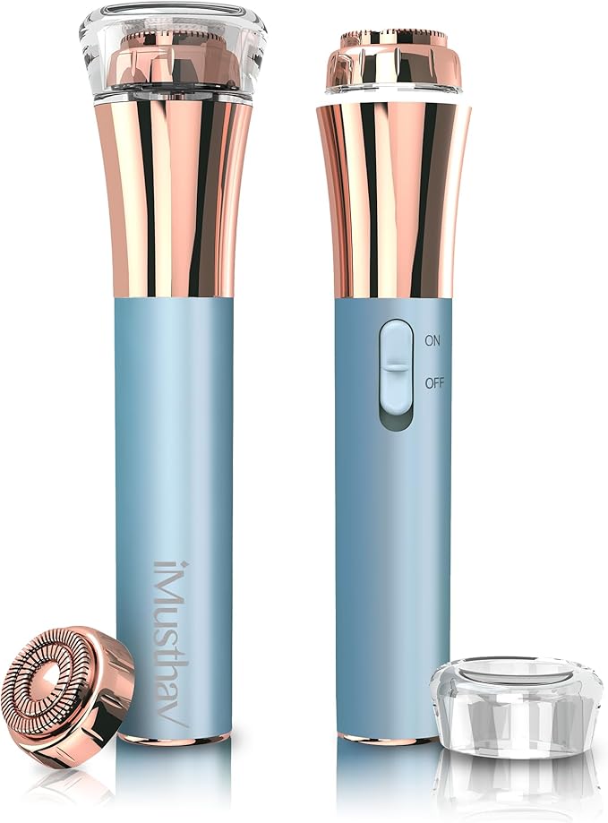 Flawless Facial Hair Remover for Women Painless Electric Razor Epilator Trimmer Shaver with 18K Gold-Plated, 16mm Dual Ring Floating Head, USB Rechargeable, 360° LED for Face Lip Hair Removal-VivaGrace Women