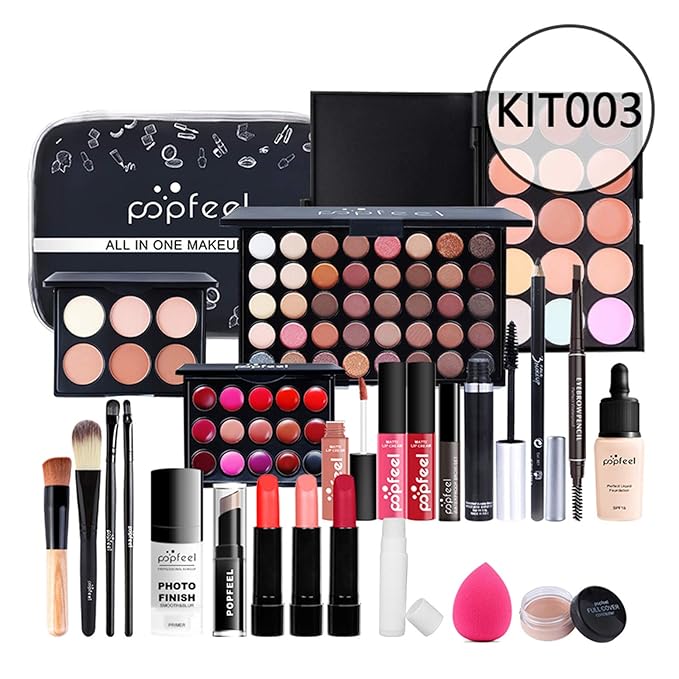 All-in-One Makeup Gift Set Travel Makeup Kit Complete Starter Makeup Bundle Lipgloss Lipstick Concealer Blushes Powder Eyeshadow Palette Cosmetic Palette for Teen Girls & Adults #2-VivaGrace Women