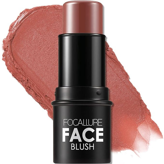 FOCALLURE Cream Blush Makeup,Buildable Blush Stick for Cheeks,Matte and Dewy Finish,Long Wearing,Easy Application,Lightweight Multi Stick,BURNING CLAY-VivaGrace Women