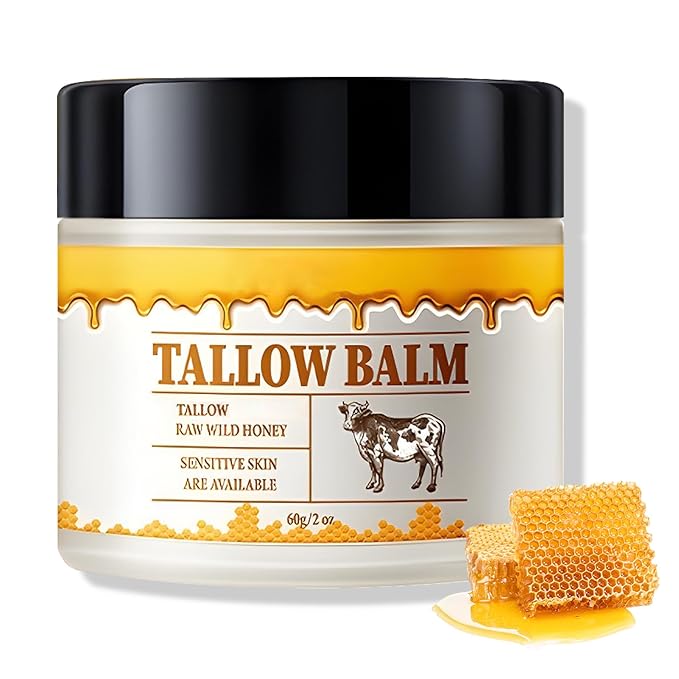 Beef Tallow and Honey Balm for Skin Tallow Face Moisturizer Natural Organic Tallow Honey All body Balm Tallow Body Moisturizer 2 Oz-VivaGrace Women