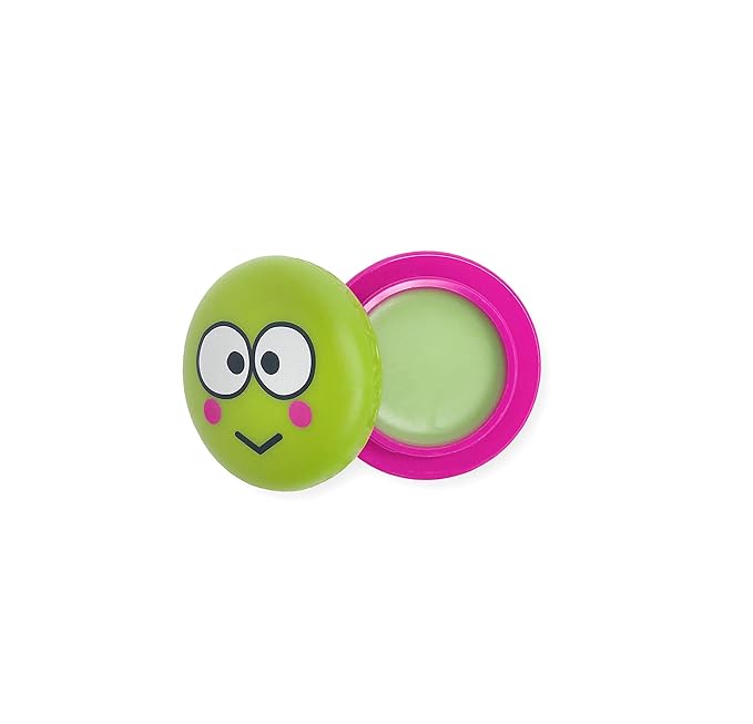 The Crème Shop x Sanrio Hello Kitty Macaron Lip Balm (Keroppi Green Apple A Day) Korean Cute Scented Pocket Portable Soothing Advanced Must-Have on-the-go-VivaGrace Women