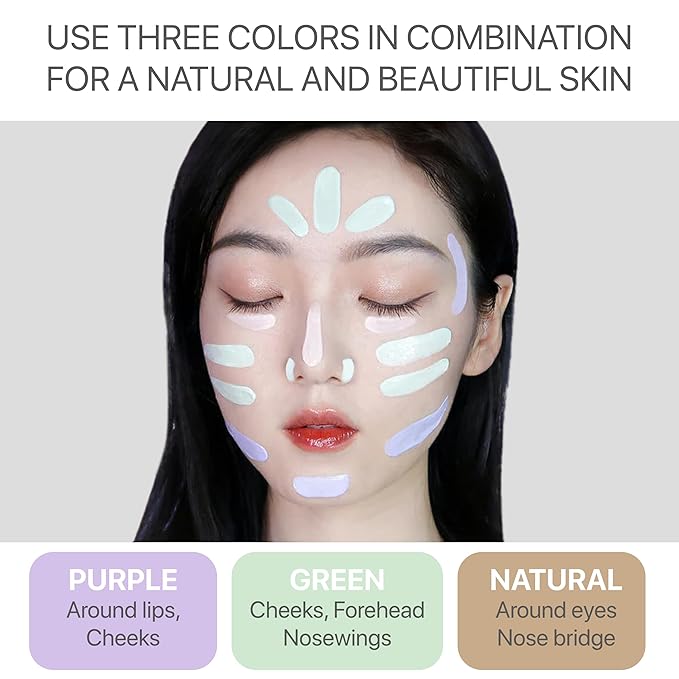 Korean Face Primer 30ml - Korean Makeup & Skincare Lightweight Corrector Base SPF40 Green Cream Corrector - Reduces Redness, Moisturizes for Red, Anti Red, Sensitive Skin with Aloe-VivaGrace Women