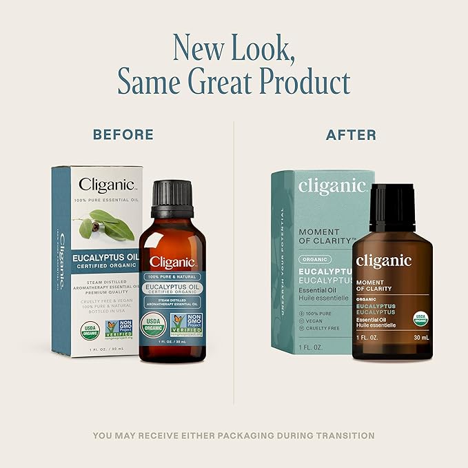 Cliganic Organic Eucalyptus Essential Oil, 100% Pure | Natural Aromatherapy Oil for Diffuser Steam Distilled | Non-GMO Verified (Packaging May Vary)-VivaGrace Women