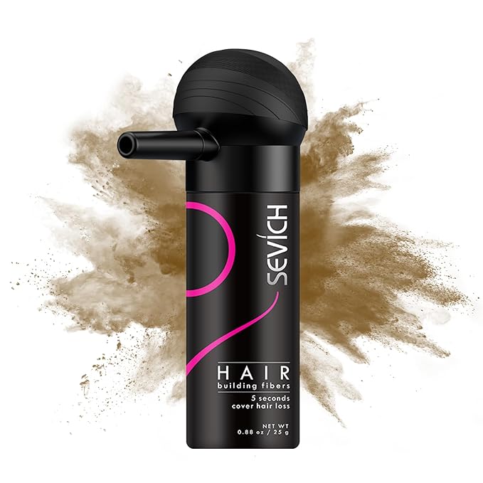 SEVICH Hair Fibers with Spray Applicator - Natural-Looking Hair Thickening Fibers for Men & Women, Instant Fullness, Wind & Water Resistant, Easy Wash Out, 25g (Medium Brown)-VivaGrace Women