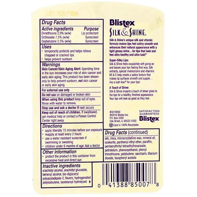 Blistex Silk & Shine Lip Moisturizer 0.13 oz Pack of 6 (NO SPF)-VivaGrace Women
