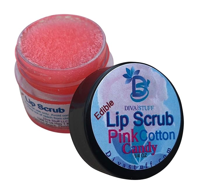 Diva Stuff Ultra Hydrating Lip Scrub for Soft Lips, Gentle Exfoliation, Moisturizer & Conditioner, Pink Cotton Candy – ¼ oz (Made in the USA)-VivaGrace Women