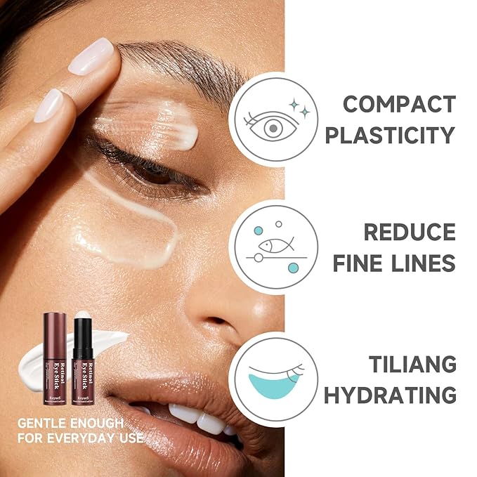 Retinol Eye Stick Retinol Eye Cream for Dark Circles and Puffiness Under Eye Cream Anti Aging Hydrates Moisturises Reduces Fine Lines Rejuvenates Skin-VivaGrace Women