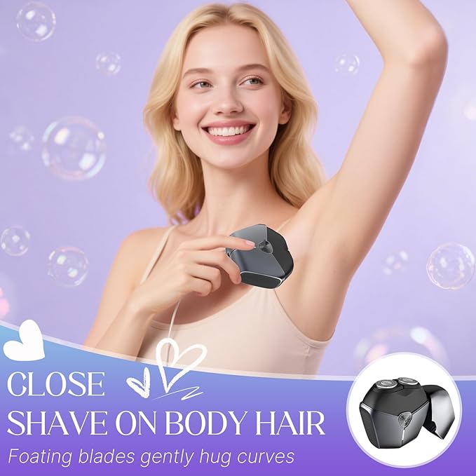 Electric Shavers for Women, Womens Electric Leg Shaver Cordless Painless Facial Hair Removal for Arms and Underarms Bikini Trimmer Electronic Razors for Shaving Portable and Safe Wet and Dry Use-VivaGrace Women