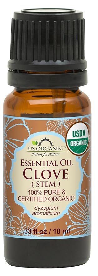 US Organic 100% Pure Clove Stem Essential Oil - USDA Certified Organic, Steam Distilled (10 ml)-VivaGrace Women