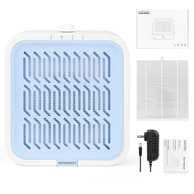LIONVISON Nail Dust Collector for Salons: Manicure Pedicure Tool for Beginners DIY Nail Tech With Reusable Filter-VivaGrace Women