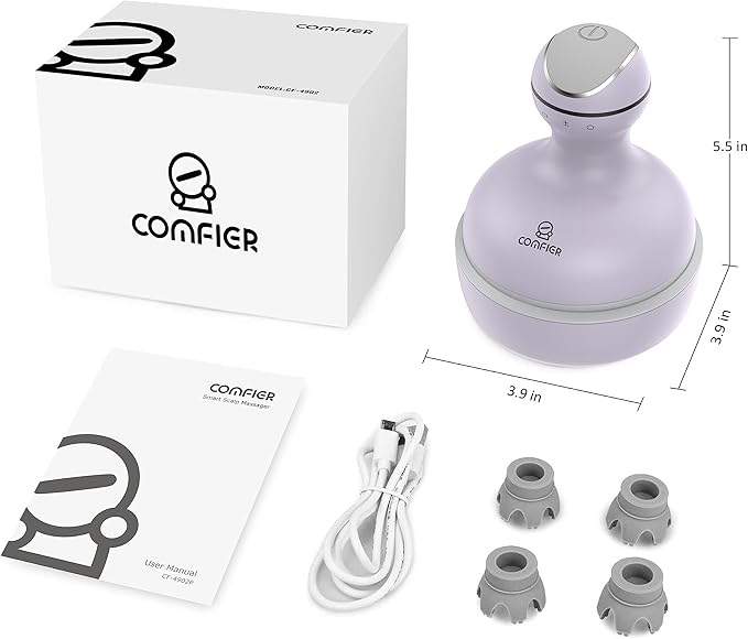 COMFIER Electric Scalp Massager with Mutlti-Modes Vibration, Portable Handheld Head Scratcher for Hair Growth,Waterproof Head Massager for Full Body,Dog Cat Massager for Deep Clean and Stress Relax-VivaGrace Women