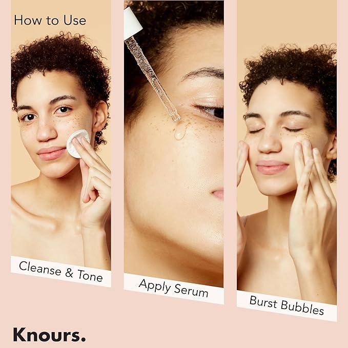 Knours. Balancing 5xHA+Gromwell Root oil Bubble Burst Serum w/ 59% Rose Water Niacinamide, Retinal Hydrating Healthy Serum for Improved Tone & Texture EWG Verified Clean Beauty 50ml/1.69fl. oz.-VivaGrace Women