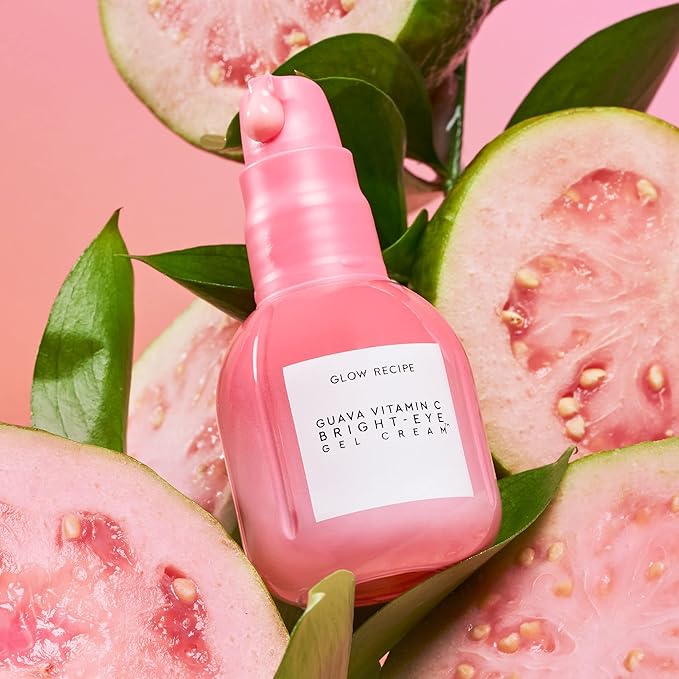 Glow Recipe Guava Vitamin C Brightening Eye Cream - Hydrating Under Eye Cream with Niacinamide, Peptides & Caffeine - Firming & Illuminating Dark Circles Under Eye Treatment for Puffiness (15ml)-VivaGrace Women