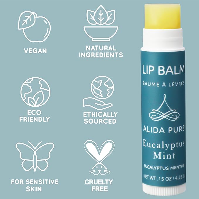 ALIDA PURE Duet Lip Balm Collection, Vegan, Lip Balm Set, Coconut Oil Free, Avocado Oil, Organic Jojoba Oil, Vitamin E Oil, Vegan, Lip Oil Set for Dry Cracked Lips, 5 Tubes of Lip Balm per Set-VivaGrace Women