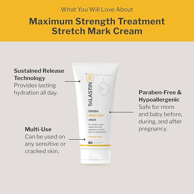 TriLASTIN-SR Intensive Stretch Mark Cream Bundle with Hydro-Thermal Accelerator (5.5 & 3 oz) | Fast-Acting Stretch Marks Cream with Absorption Enhancing Serum | Hypoallergenic & Paraben-free-VivaGrace Women