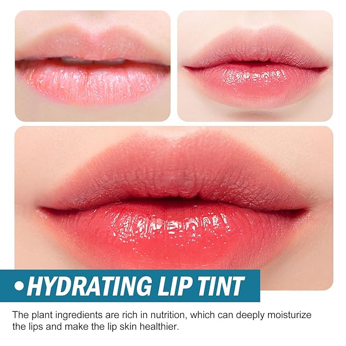 4Pcs Lip Tint Hydrating, Moisturizing Effect Tinted Lip Balm Repair Dry Lips Hydrating Strength Hydrating Lip Tint Lip Care Lip Gloss, Long-Lasting Non-sticky Natural Ingredients Lip Tint-VivaGrace Women