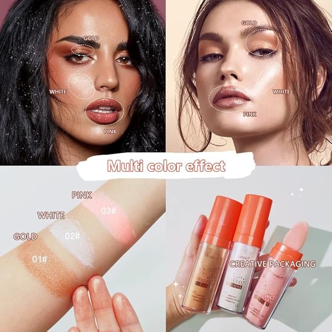 Highlight Polvo De Hadas, Fairy Highlighter Powder, Brightening Whole Body, Natural Three-Dimensional Face Contouring Clavicle Pat Powder, Highlighter Makeup-VivaGrace Women