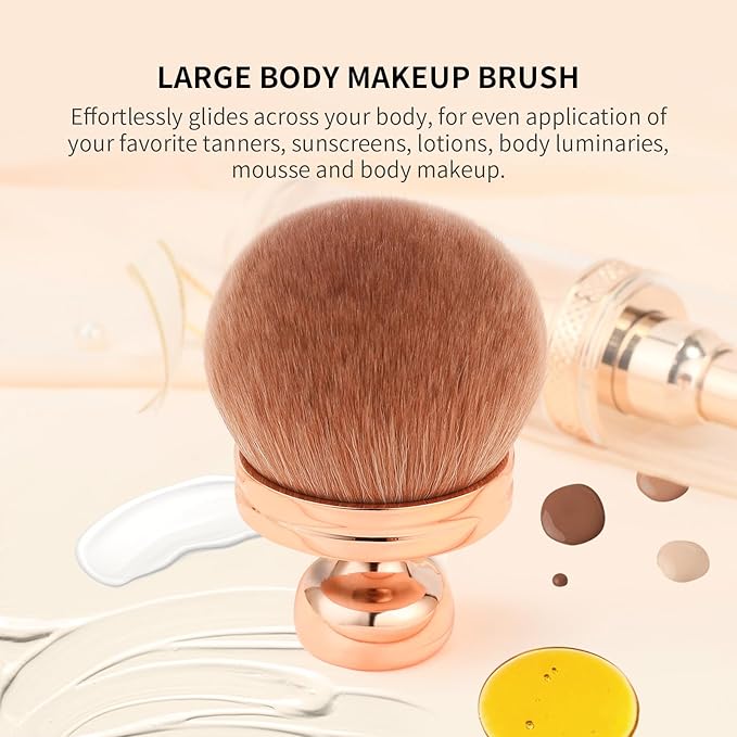 docolor Extra Large Body Makeup Brush For Self Tanner, 3 Inch Width Self Tanning Blend Brush, Soft synthetic hair, Powder, Foundation, Blusher, Bronzer, Face and Body Brush Gift box-VivaGrace Women