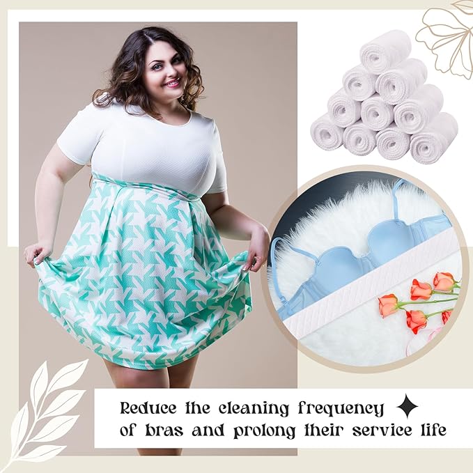 Toulite 10 Pcs Cotton Bra Liners 3 Layer Rectangle Under Bra Pads Sweat Liners for Women Sweating Supplies-VivaGrace Women