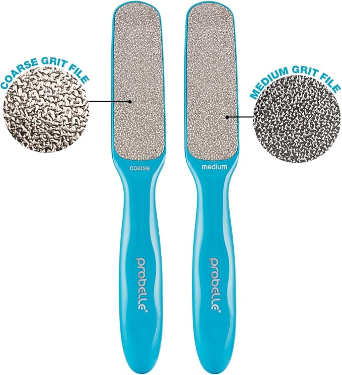 Probelle Double Sided Multidirectional Nickel Foot File Callus Remover - Immediately Reduces calluses and Corns to Powder for Instant Results, Safe Tool (Blue)-VivaGrace Women