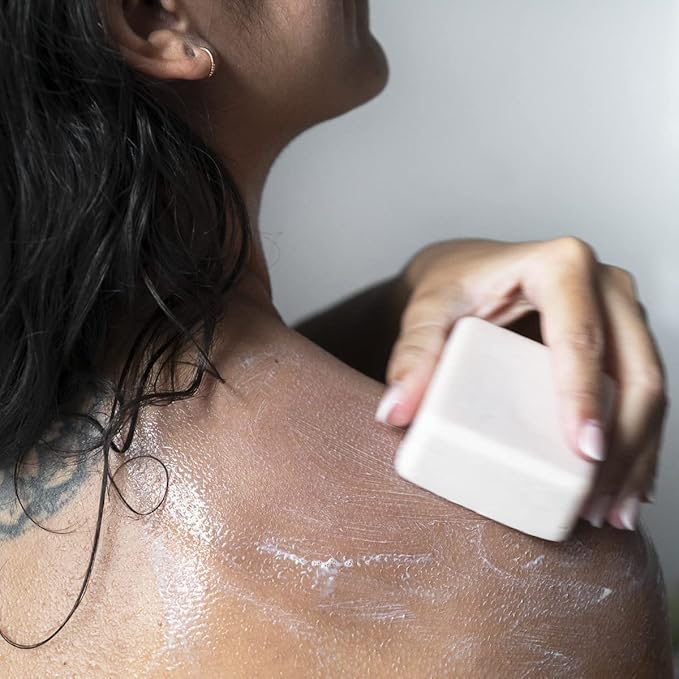 ATTITUDE Body Scrub Bar, Natural Origin, Gentle Exfoliator for Body and Foot, Nourishes and Softens Skin, Bamboo Powder & Shea Butter, EWG verified & Vegan, Sandalwood, 4 Oz-VivaGrace Women