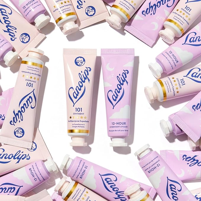 Lanolips 101 Lanolin Lip Balm & Overnight Lip Mask Duo - Heroes Kit for Complete Day to Night Care - Deeply Hydrating Moisturizer Set with Pure Lanolin Oil (2 Count)-VivaGrace Women