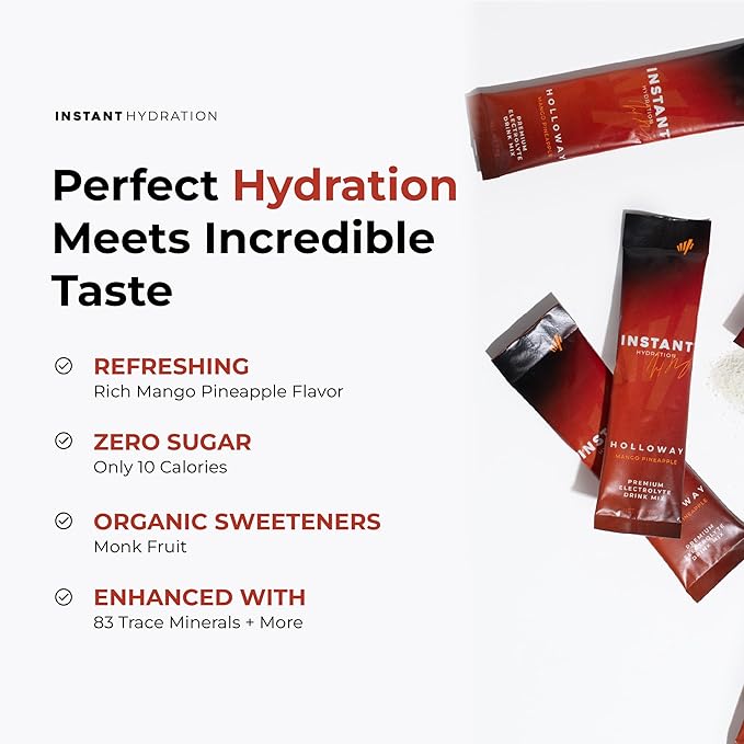 Instant Hydration Electrolytes Powder Packets - Mango Pineapple Drink Mix - Zero Sugar - Keto, Vegan, Gluten-Free, Non-GMO - Boost Recovery, Brain Health, Muscle & Tissue Support- 30 Sticks-VivaGrace Women