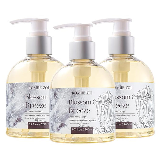 Liquid Hand Soap with Gift Box - Pure Nature's Embrace - Blossom & Breeze - 260ml/ 8.7 fl.oz (Pack of 3)