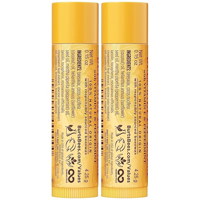 Burt's Bees Lip Balm Easter Basket Stuffers - Original Beeswax, Lip Moisturizer With Responsibly Sourced Beeswax, Tint-Free, Natural Conditioning Lip Treatment, 2 Tubes, 0.15 oz. (Pack of 2)-VivaGrace Women