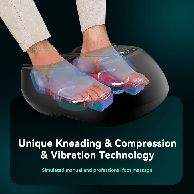 Snailax Foot Massager with Heat Compression Vibration Shiatsu Feet Massager for Plantar Fasciitis Neuropathy, Remote Control, Up to Size 13, Gifts for Dad, Mom Heated Foot Warmer-VivaGrace Women