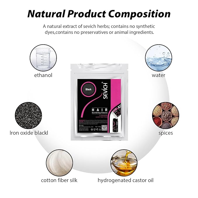 SEVICH Hair Fibers Refill 100g - Compatible with Most Brand Bottles | Hair Building Fibers for Thinning Hair | Instant Thickening Powder for Men & Women | 5-Second Natural Coverage,Medium Brown-VivaGrace Women