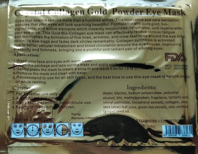 50 Pairs 24K Gold Eye Mask Powder Crystal Gel Collagen Natural Eye Pads For Anti-Aging & Moisturizing Reducing Dark Circles, Puffiness, Wrinkles-VivaGrace Women