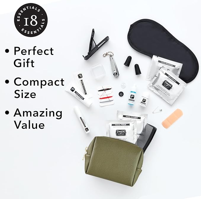 Pinch Provisions Travel Kit, includes 18 Must-Have Emergency Essential Items for Travelling, Ideal Road Trip or Airport Gift for Friends, Family & Peers, Portable Pouch-VivaGrace Women