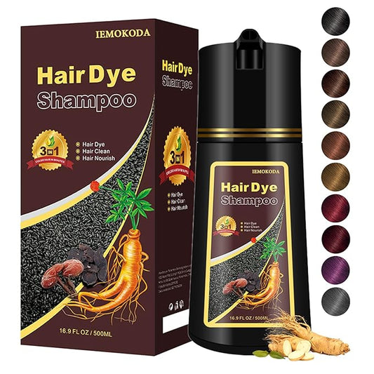 Coffee Hair Dye, Hair Dye Shampoo for Men and Women, Hair Color Shampoo For Home Use, Shampoo Para Canas, Hair Dye Shampoo 3 in 1, 16.9 Fl Oz (Coffee)-VivaGrace Women