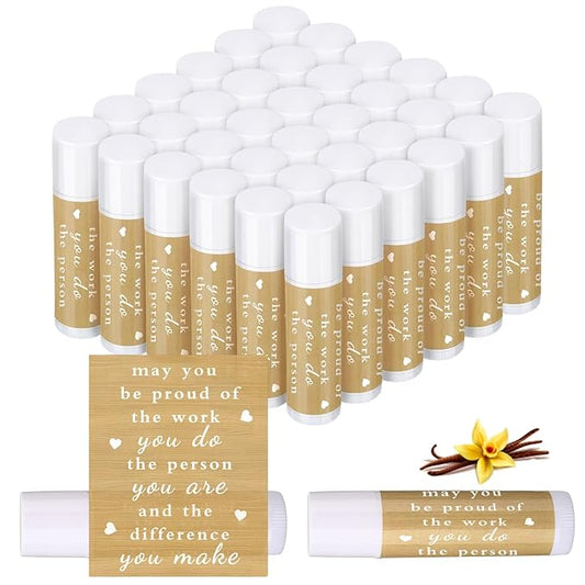 Demissle Thank You Gifts for Coworker Lip Balm Bulk Set Inspirational Appreciation Gifts Leaving Farewell Gifts Vanilla Ingredients Lips Care Products for Friends Teacher Worker Employee (72 Pcs)-VivaGrace Women