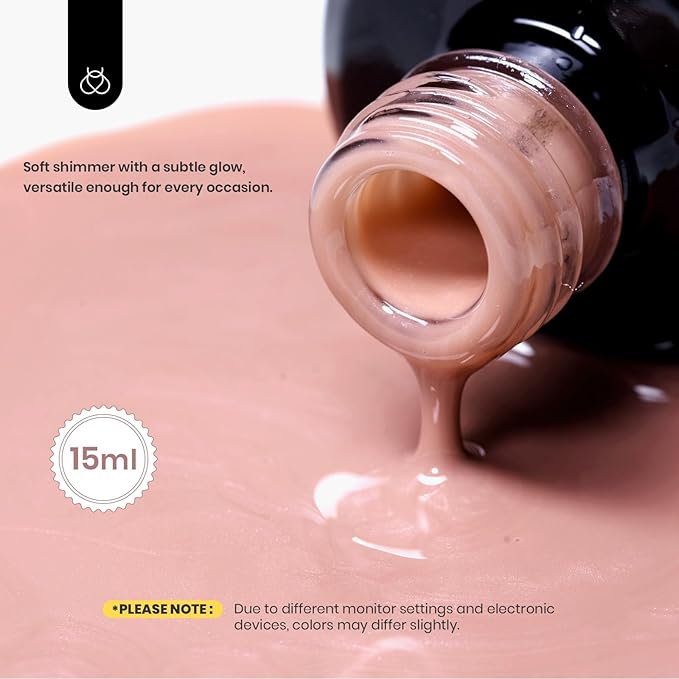 Beetles Builder Gel for Nails, 7 in 1 Nude Brown Colored Strengthener Gel in a Bottle for Nail Extension Nail Apex Building UV LED Lamp Cured DIY at Home Beauty Gift Sets for Women,Base Coat Need-VivaGrace Women