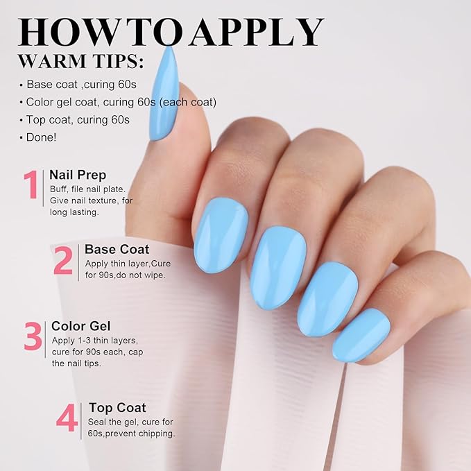 Imtiti Blue Gel Nail Polish, Bright Blue Color Gel Polish for Manicure Salon or DIY Nail Art at Home, 0.5 Fl Oz