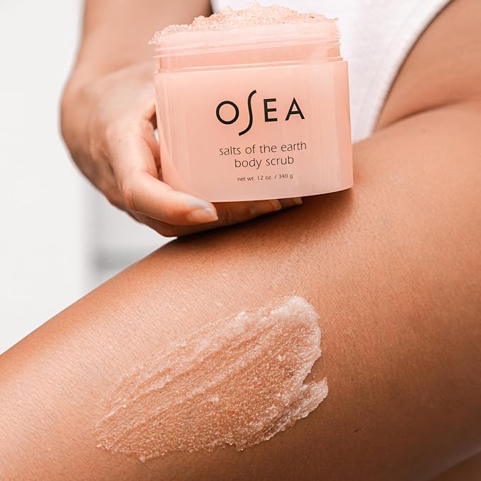 OSEA Salts of the Earth Body Scrub 12 oz - Pink Himalayan Salt Scrub - Gentle Body Exfoliation Skincare - Ideal Spa Gift for Pampering - Clean Beauty & Vegan Body Care-VivaGrace Women