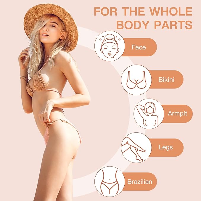 Hard Wax Beads, 2.2lb Wax Beans for Hair Removal, 10 Packs Multi Color Waxing Beads for Full Body, Face, Brazilian Bikini, Legs and Sensitive Skin at Home, Wax Refill for Women Men-VivaGrace Women