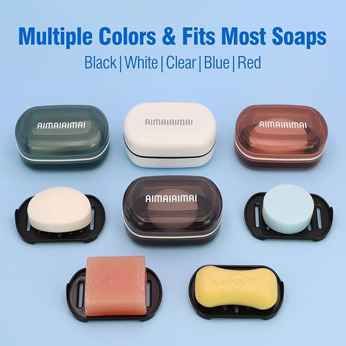 Soap Box, Travel Soap Container, Bar Soap Case with Removable Draining Layer - Clear Style A-VivaGrace Women